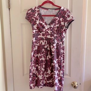 Boden short sleeve dress US6P gray and pink floral